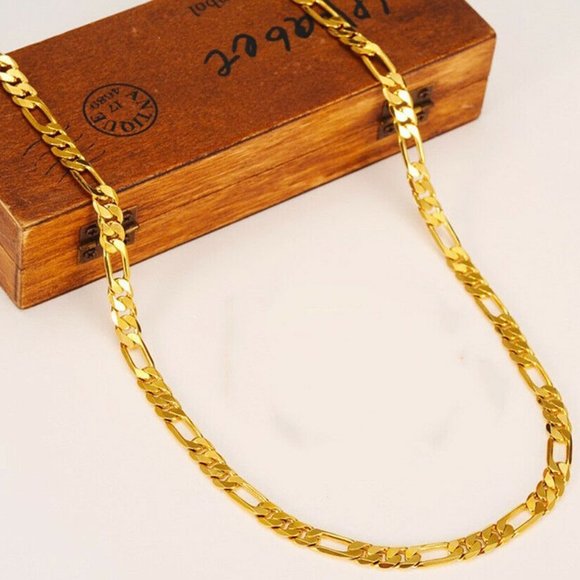 18K Gold Women's Stamped 8mm Link Chain